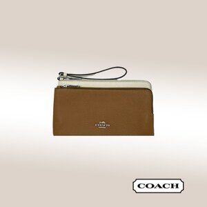 Coach Double Zip Wallet – Saddle & Chalk Leather